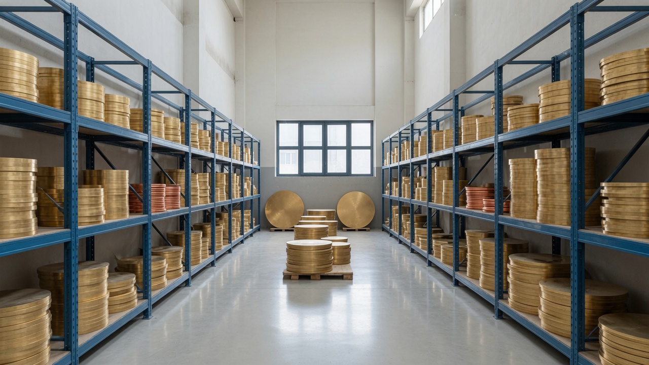 Disques en laiton et cuivre, triés par diamètre
